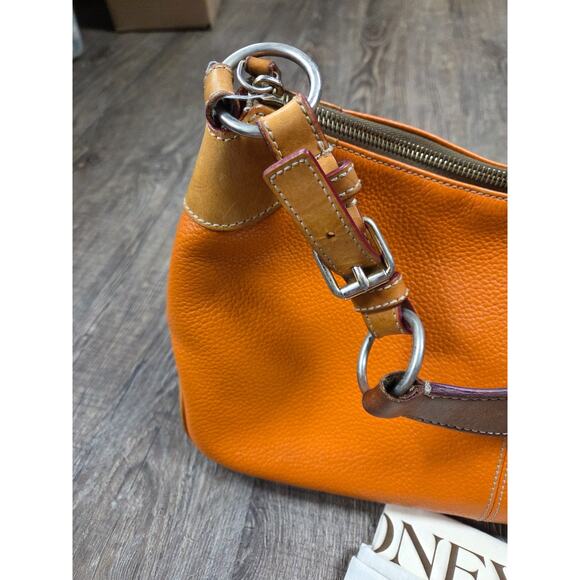 Dooney & Bourke Small O-Ring Slouch Shoulder Bag Orange Leather Original Purse - Picture 3 of 9